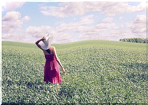 Woman on field