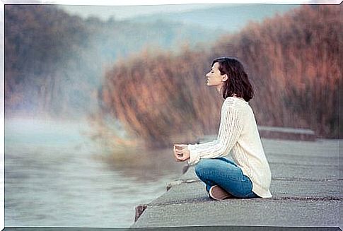 Meditating woman