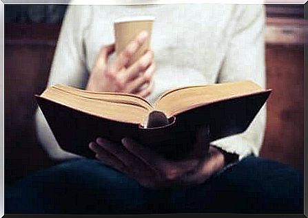 Book reading with coffee