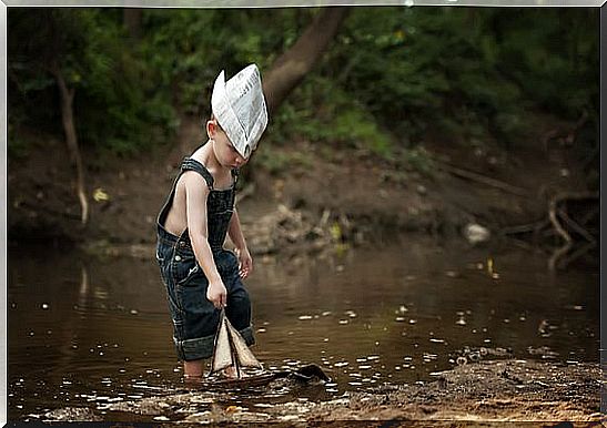 Boy with boat