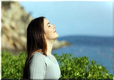 A woman enjoying the sun